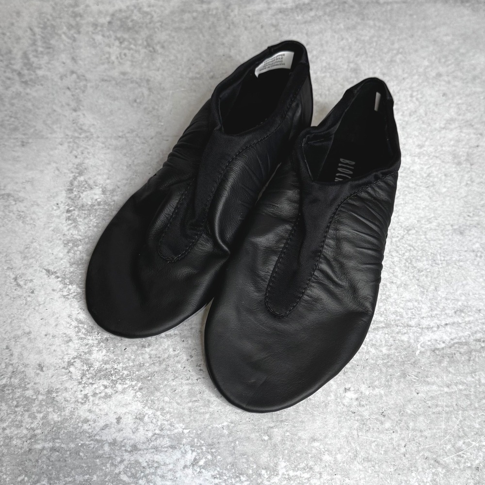 Bloch Black Leather Split Sole Jazz Shoes Womens Size 8.5 / Fit 8 Slip On Dance - Picture 2 of 9